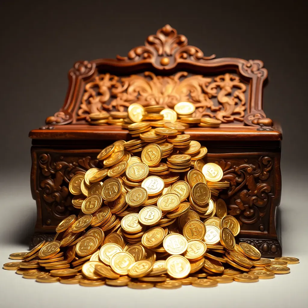 Cofre de madera con monedas de oro. ¿Qué son los dividendos en Colombia?