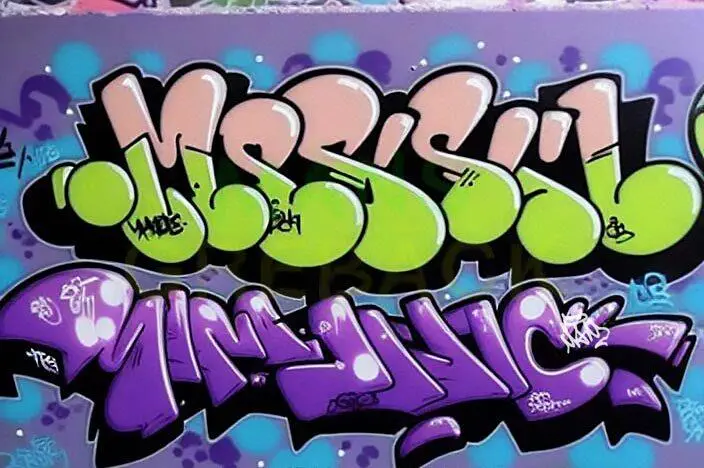Arte de graffiti vibrante con las palabras 