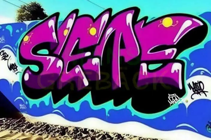 Arte de graffiti vibrante que presenta la palabra 