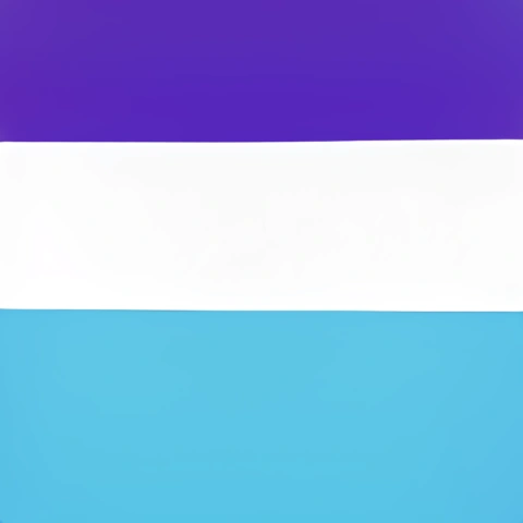 Bandera de la comunidad no binaria con franjas en colores morado, blanco y azul, representando la diversidad de identidades de género.