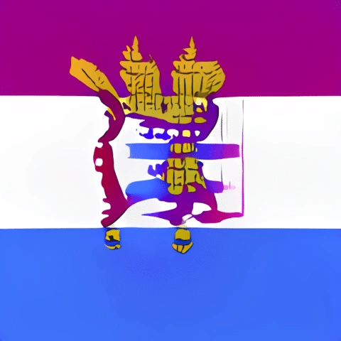 Bandera estilizada de Amsterdam con escudo de armas.